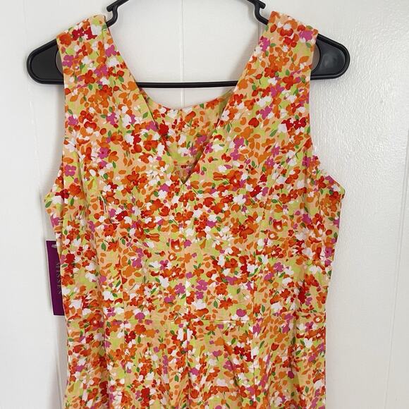 NWT Vintage Cottagecore Floral Cotton Midi Dress Sz 8 India Garden Party Y2K - Picture 3 of 9